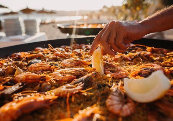 Preparing Paella on the beach