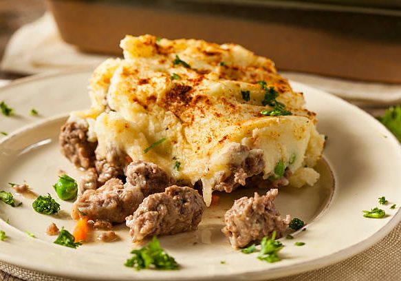 Homemade Irish Shepherd's Pie with Lamb and Potatoes