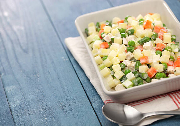 macedonia salad, macedoine de legumes, mixed vegetable salad, french cuisine